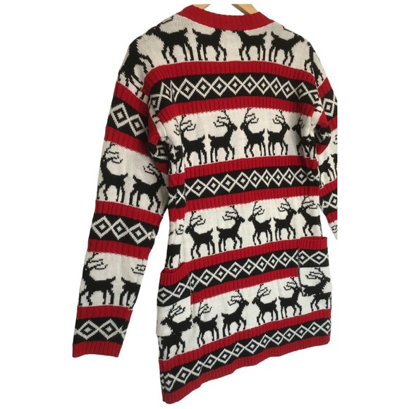 Merry Christmas Womens Size Small Cardigan Knit Sweater Holiday Long Sleeve Red - Picture 11 of 14